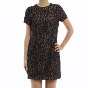 NWOT Michael Kors Metallic Embroidered Lace Animal Design A-Line Dress 4